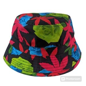 City Hunter Original Headwear Company Colorful Flowers Hemp Bucket Hat One Size